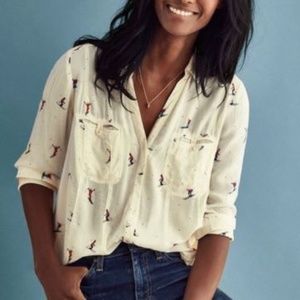 Anthropologie  Maeve Conversationalist Shirt Ski